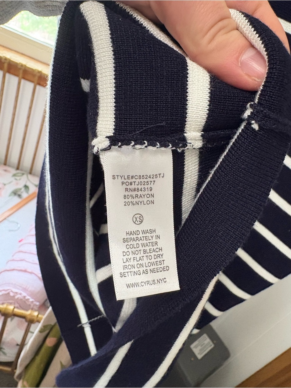 Cyrus Navy and White Striped Sleeveless Tank - Picture 6 of 6